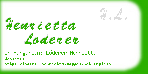 henrietta loderer business card