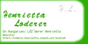 henrietta loderer business card